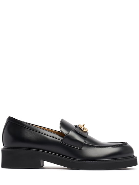 Valentino Garavani: 40mm Vlogo leather loafers - women_0 | Luisa Via Roma