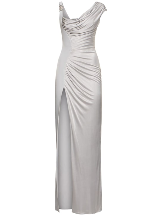 Draped viscose liquid jersey gown - Thumbnail 1