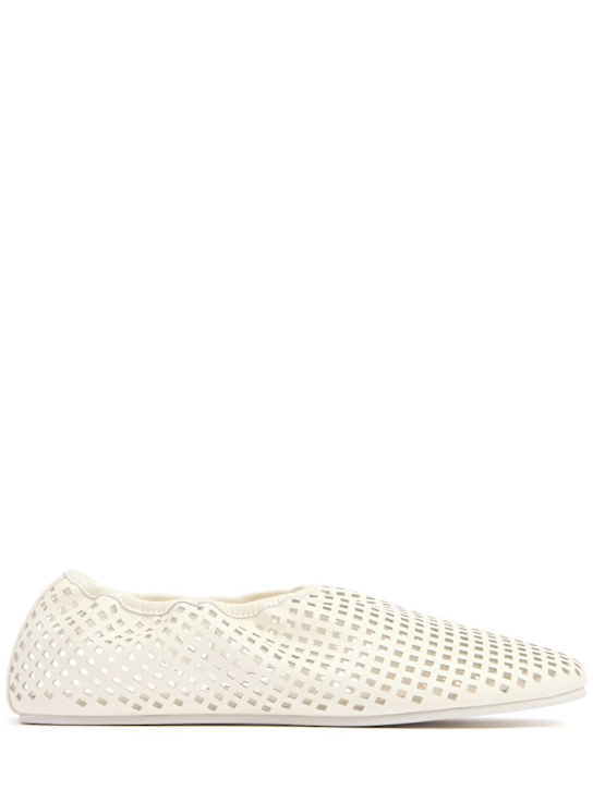 St. Agni: 10mm Envelope leather ballerina flats - White - women_0 | Luisa Via Roma