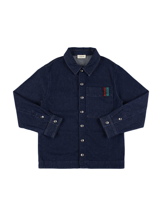 Lanvin: Cotton blend denim shirt - kids-boys_0 | Luisa Via Roma