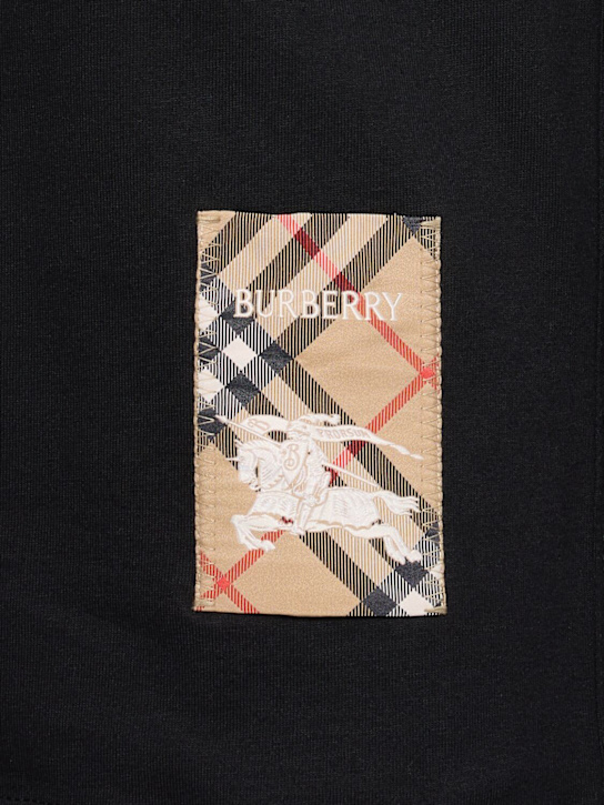 Burberry: Burberry Check label t-shirt - Black - men_4 | Luisa Via Roma