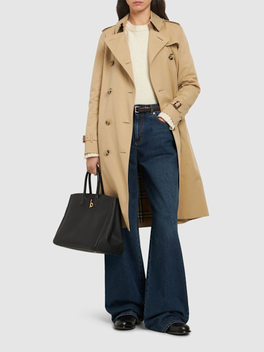Burberry: Trenchcoat aus Canvas "Kensington" - women_1 | Luisa Via Roma