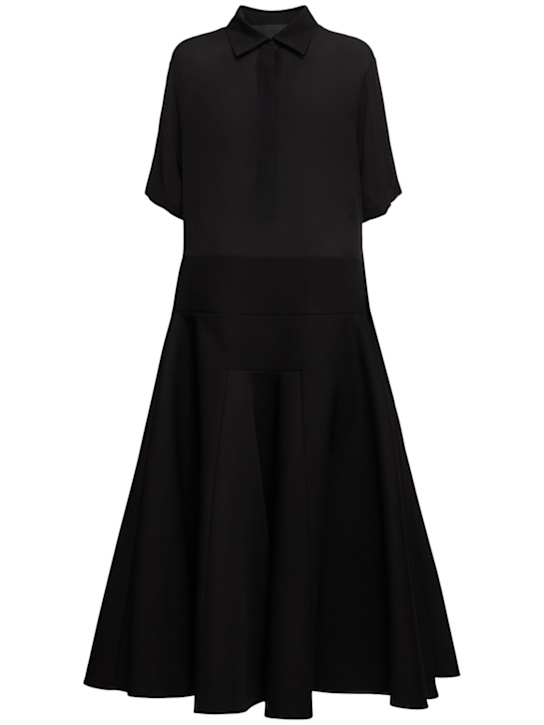 Silk georgette midi dress - Thumbnail 1