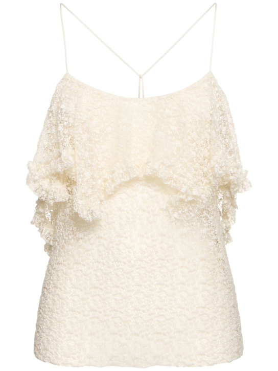 Philosophy Di Lorenzo Serafini: Draped cotton blend lace top - women_0 | Luisa Via Roma