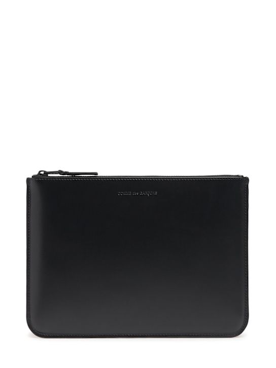 Comme des Garçons Wallet: Very black leather pouch - men_0 | Luisa Via Roma