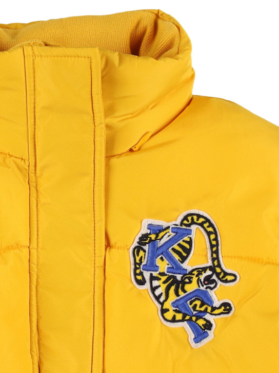 Kenzo Kids: Hooded nylon puffer jacket - Yellow - kids-boys_1 | Luisa Via Roma