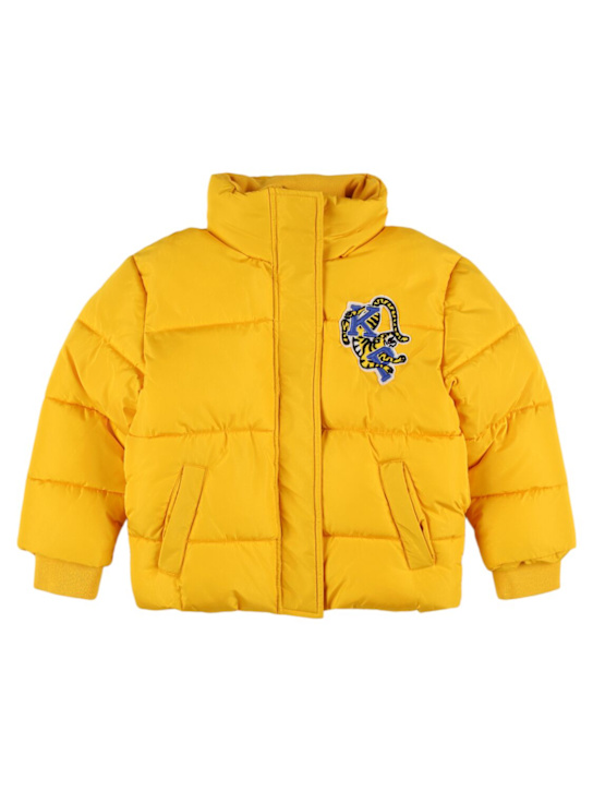 Kenzo Kids: Hooded nylon puffer jacket - Yellow - kids-boys_0 | Luisa Via Roma