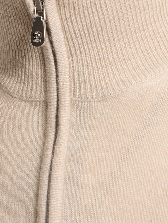 Brunello Cucinelli: Lupetto cashmere knit sweater - Sabbia - men_4 | Luisa Via Roma