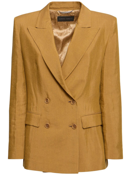Viscose blend double breast blazer - Thumbnail 1
