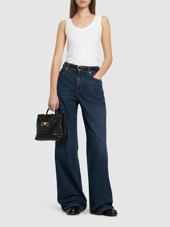 Brunello Cucinelli: Ribbed jersey tank top - White - women_1 | Luisa Via Roma