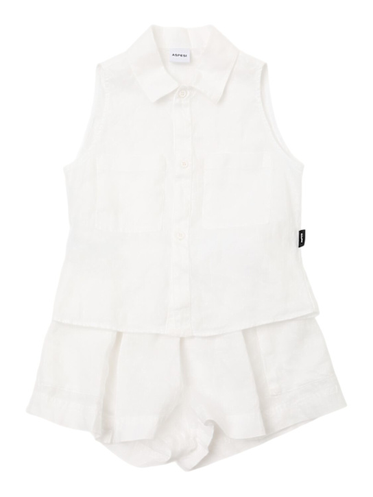 ASPESI: Camicia e shorts in lino - kids-girls_0 | Luisa Via Roma