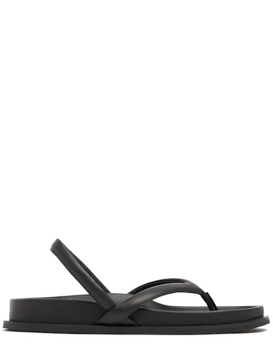 St. Agni: 20mm Leather slingback thong sandals - Black - women_0 | Luisa Via Roma