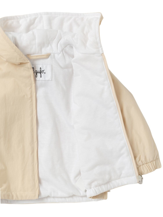 Il Gufo: Nylon hooded puffer jacket - Beige - kids-boys_3 | Luisa Via Roma