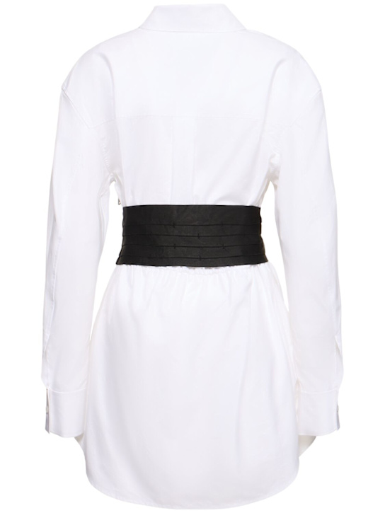 Alexander Wang: 弹力内嵌迷你衬衫连衣裙 - 白色 - women_3 | Luisa Via Roma