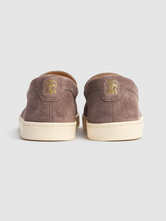 Brunello Cucinelli: Suede loafers - Bisonte - men_4 | Luisa Via Roma