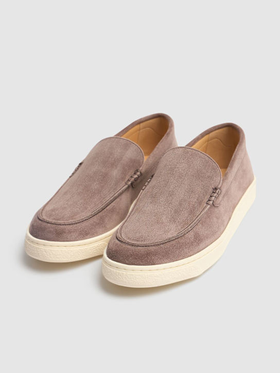 Brunello Cucinelli: Suede loafers - Bisonte - men_2 | Luisa Via Roma