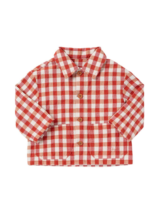 Il Gufo: Giacca in cotone vichy - Bianco/Rosso - kids-girls_0 | Luisa Via Roma