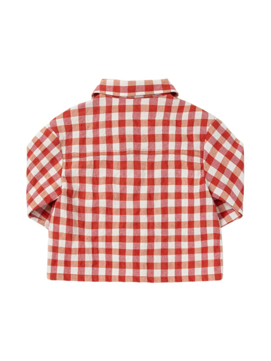 Il Gufo: Giacca in cotone vichy - Bianco/Rosso - kids-girls_2 | Luisa Via Roma