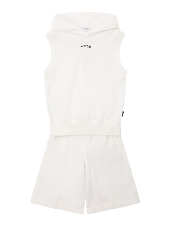 ASPESI: Cotton sleeveless sweatshirt & shorts - kids-boys_0 | Luisa Via Roma