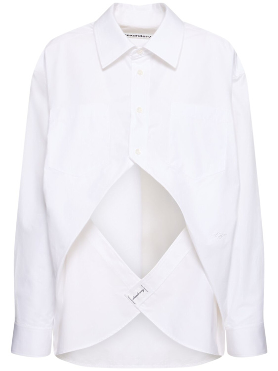 Alexander Wang: Asymmetrical poplin shirt - women_0 | Luisa Via Roma