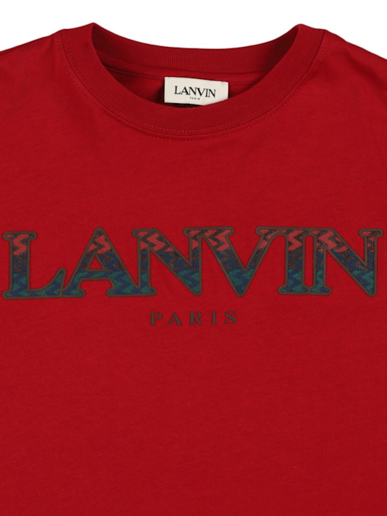 Lanvin: Logo cotton jersey t-shirt - kids-boys_1 | Luisa Via Roma