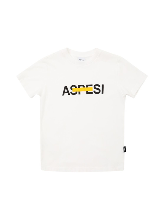 ASPESI: T-shirt in jersey di cotone con logo - kids-girls_0 | Luisa Via Roma