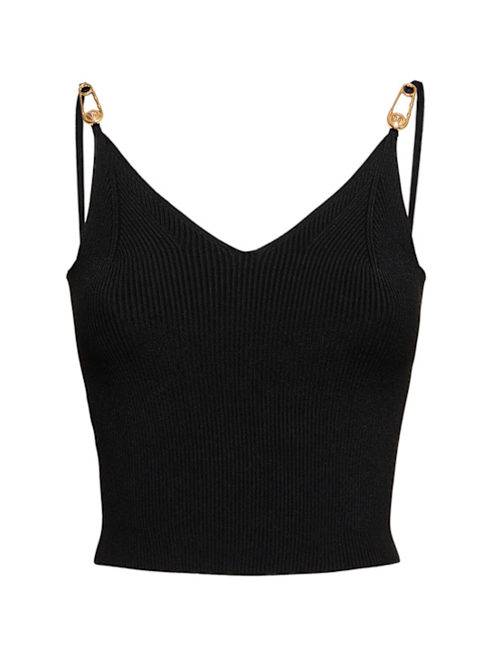 Versace: ストレッチビスコースニットトップ - women_0 | Luisa Via Roma