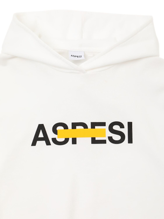 ASPESI: Logo cotton hoodie - kids-boys_1 | Luisa Via Roma