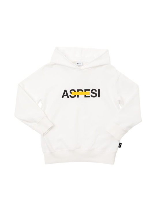 ASPESI: Logo cotton hoodie - kids-boys_0 | Luisa Via Roma