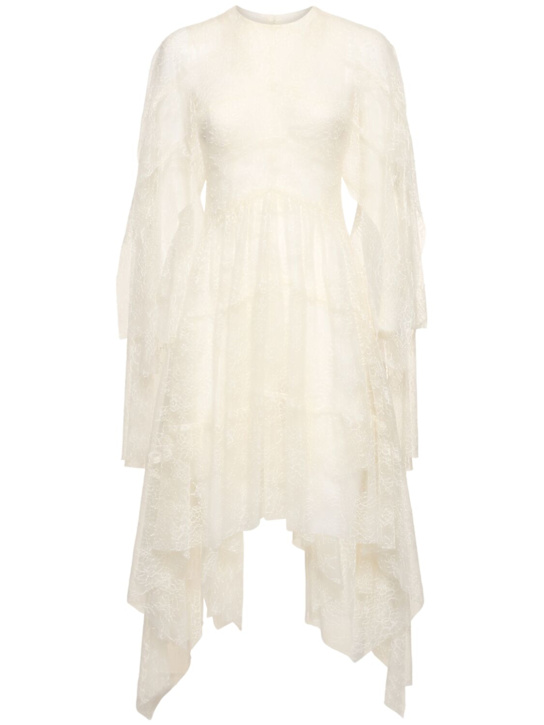Draped nylon lace dress - Thumbnail 1
