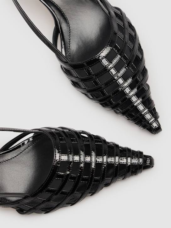 Aeyde: 55mm Helit patent leather slingbacks - Black - women_3 | Luisa Via Roma