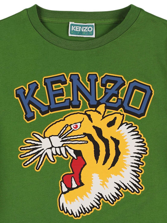Kenzo Kids: コットンジャージー長袖Tシャツ - kids-boys_1 | Luisa Via Roma