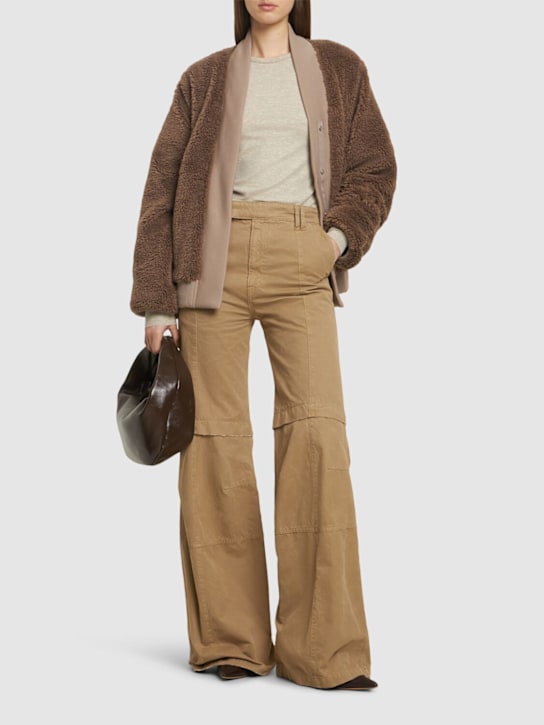 Darkpark: Sam high waist canvas flared pants - women_1 | Luisa Via Roma
