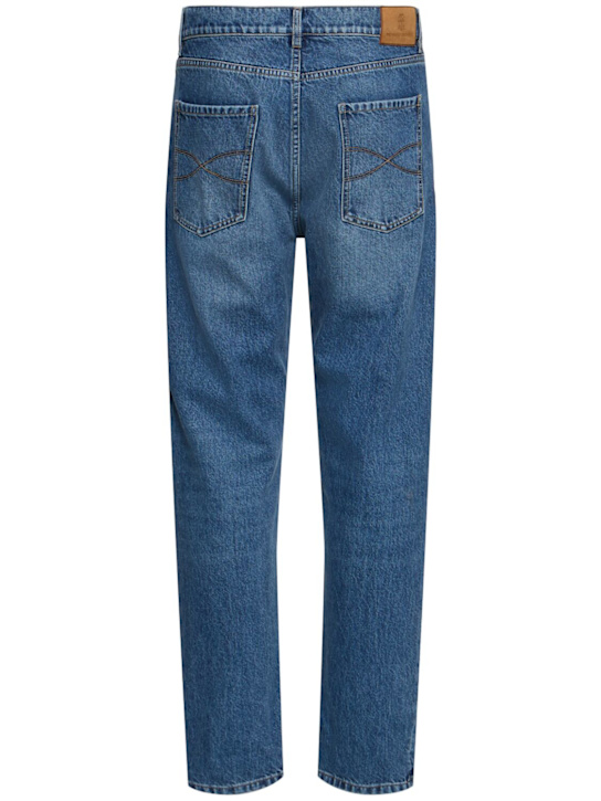 Brunello Cucinelli: Cotton denim jeans - Denim Medio - men_3 | Luisa Via Roma