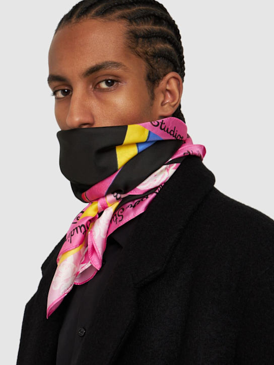 KidSuper Studios: Bauhaus Face printed silk scarf - men_1 | Luisa Via Roma