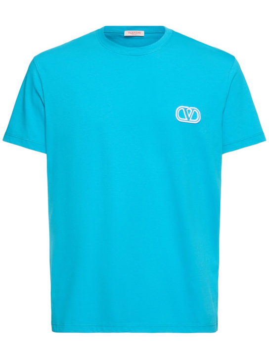 Valentino: Logo jersey t-shirt - men_0 | Luisa Via Roma