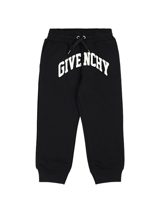 Givenchy: Trainingshose aus Bio-Baumwollmischung mit Druck - Schwarz - kids-boys_0 | Luisa Via Roma