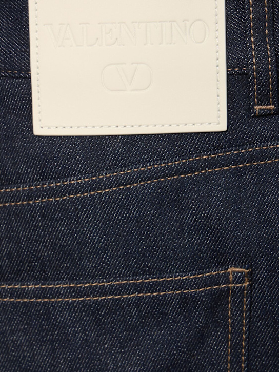 Valentino: Wide leg cotton denim jeans - Denim - men_3 | Luisa Via Roma