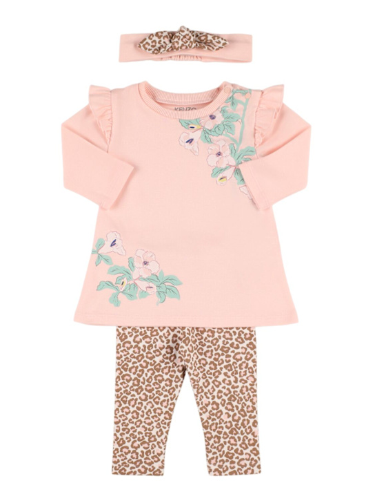 Kenzo Kids: コットンブレンドワンピース, レギンス, ヘッドバンド - kids-girls_0 | Luisa Via Roma