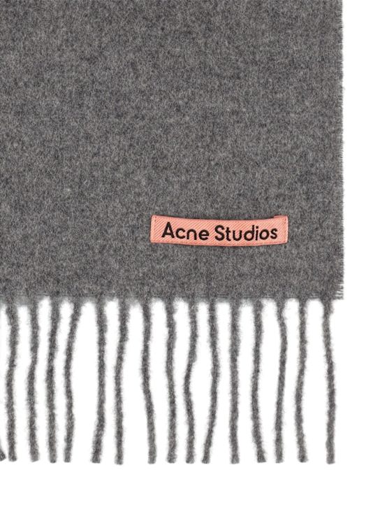 Acne Studios: Canada Skinny wool scarf - Heather Grey - women_1 | Luisa Via Roma