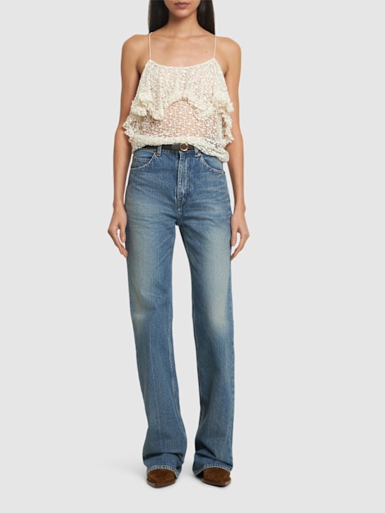 Philosophy Di Lorenzo Serafini: Draped cotton blend lace top - women_1 | Luisa Via Roma