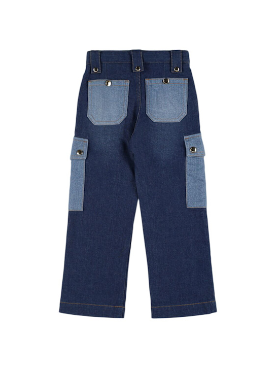Chloé: ストレッチコットンデニムジーンズ - ブルー - kids-girls_1 | Luisa Via Roma