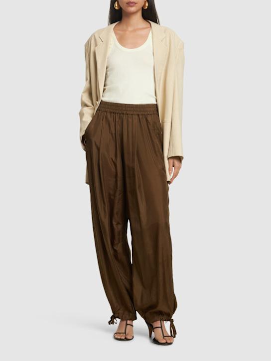 Philosophy Di Lorenzo Serafini: Washed habotai silk wide pants - women_1 | Luisa Via Roma