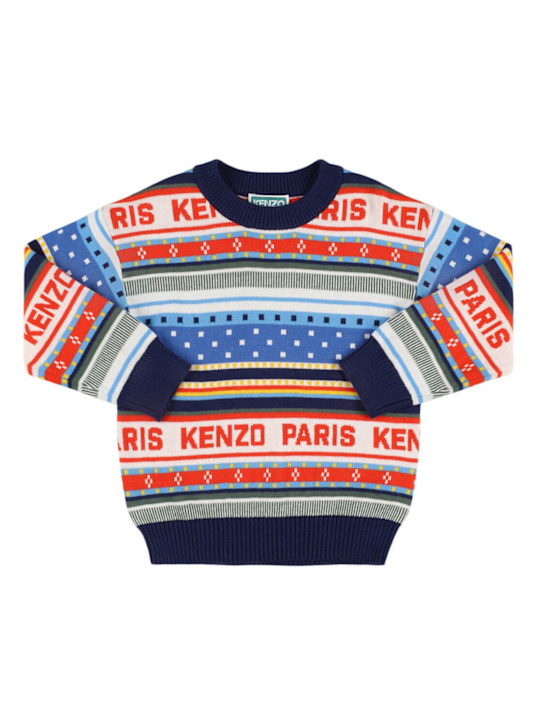 Kenzo Kids: Pull-over en maille de coton mélangé - kids-boys_0 | Luisa Via Roma