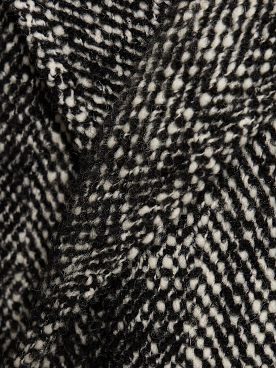 Valentino: Chevron long coat - Bianco Nero - men_3 | Luisa Via Roma