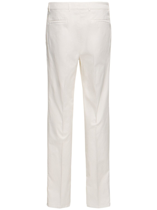 Brunello Cucinelli: Dyed stretch cotton gabardine pants - English White - men_4 | Luisa Via Roma