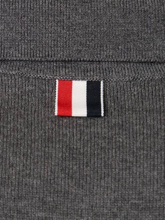 Thom Browne: 4 Bar cotton jersey polo - Grey - men_3 | Luisa Via Roma