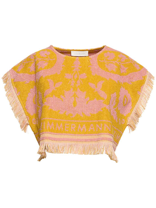 Zimmermann: Wylie法式毛圈布短款上衣 - Mustard/Pink - women_0 | Luisa Via Roma