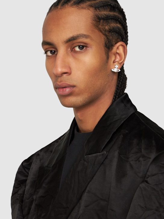 Vivienne Westwood: Carmela bas relief stud crystal earrings - men_1 | Luisa Via Roma