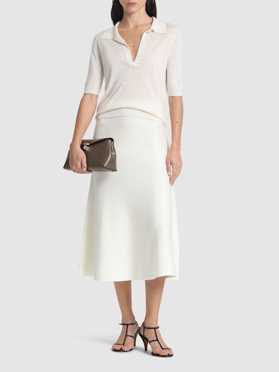 Gabriela Hearst: Frank cashmere & silk knit polo sweater - Ivory - women_1 | Luisa Via Roma